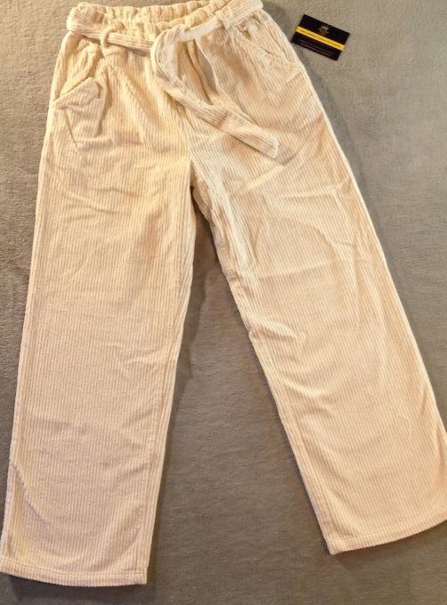 Pantalon en velours blanc cassé ORCHESTRA 14 ans
